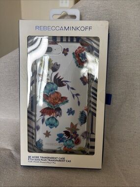 Rebecca Minkoff Clear Floral Phone Case - White Base with Multicolor Blooms